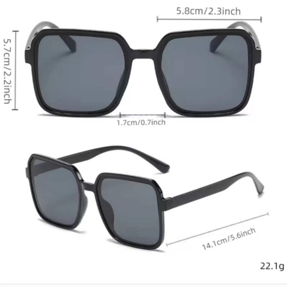 Ladies Stylish Black Square Sunglasses
